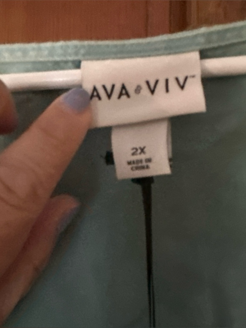 Ava & Viv Women's Plus Size Balloon 3/4 Sleeve A-Line Dress Seafoam Size 2X - Picture 3 of 4